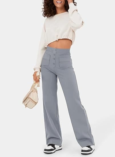 High waist casual elastic pants