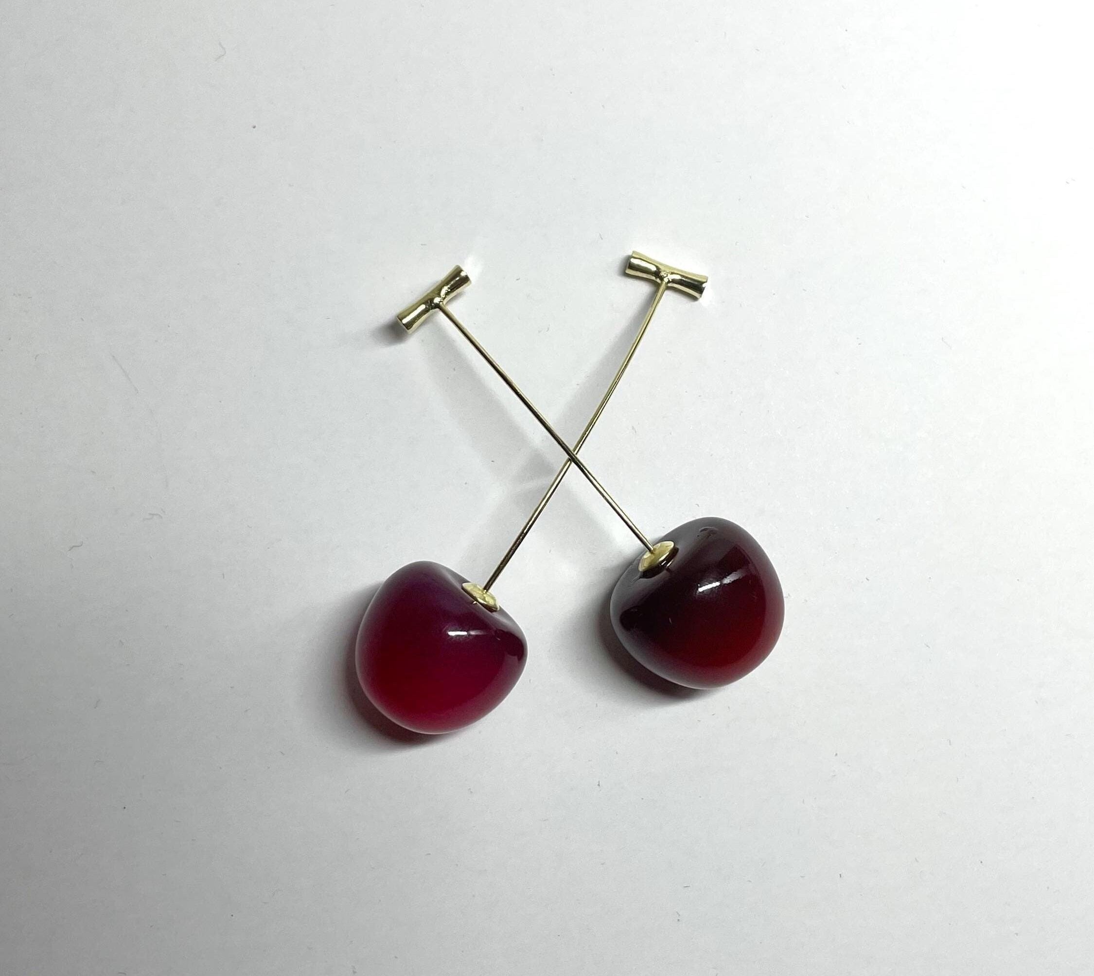Blood Red Cherry Earrings, Y2K Jewelry, Y2K, Coquette, Lightweight, White Elephant Gift, Galentine's Party, Cute Earrings