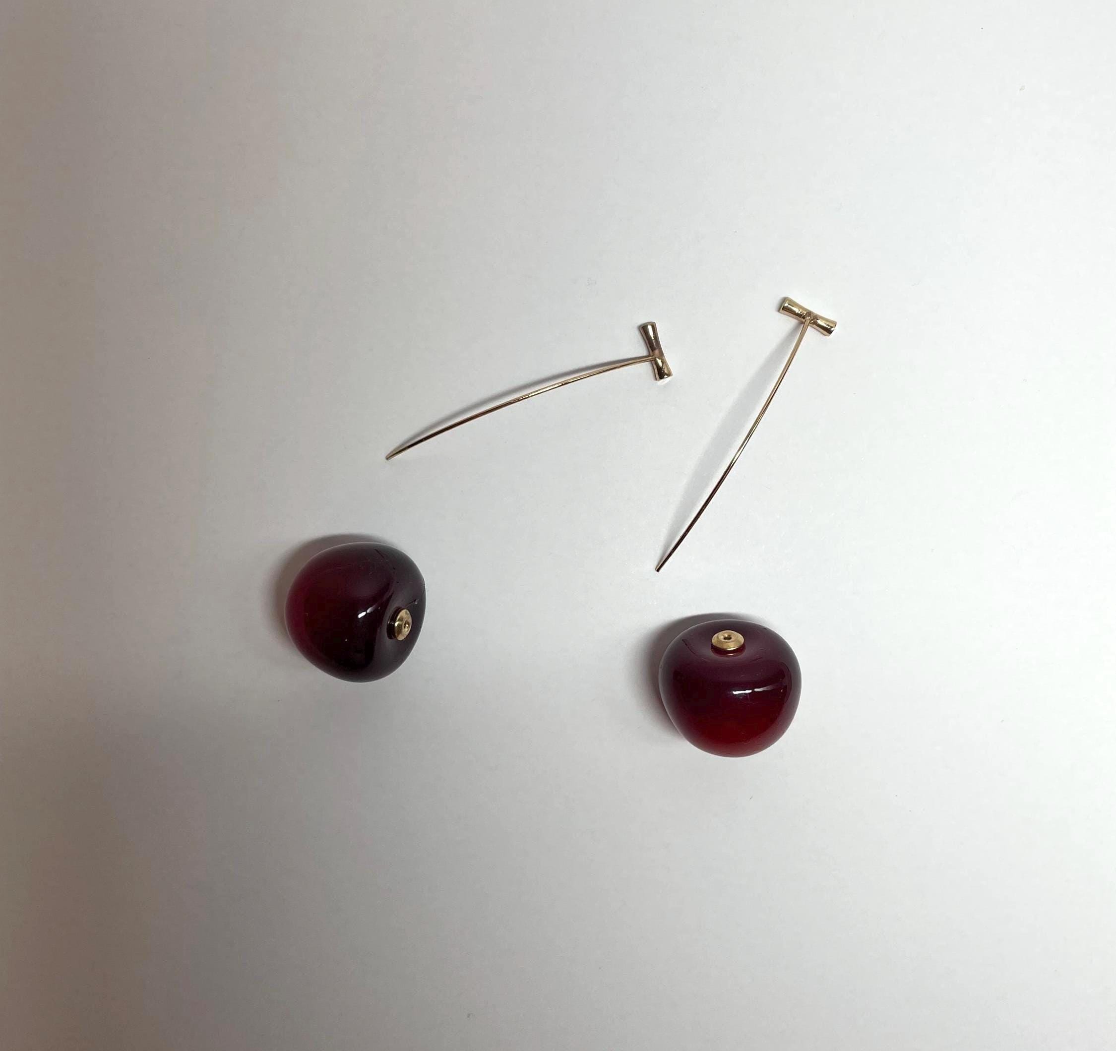 Blood Red Cherry Earrings, Y2K Jewelry, Y2K, Coquette, Lightweight, White Elephant Gift, Galentine's Party, Cute Earrings