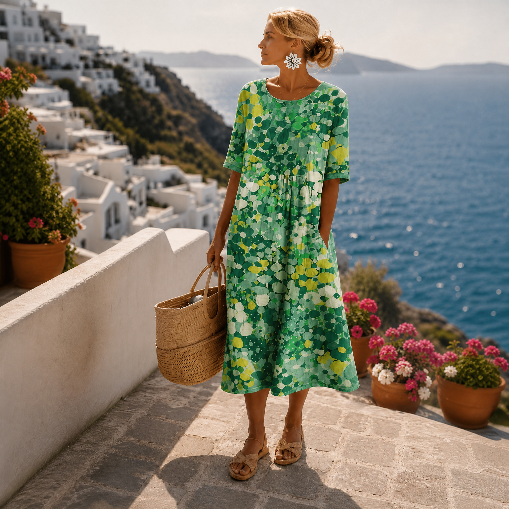 Elena | Lightweight and Flowing Floral Midi Dress