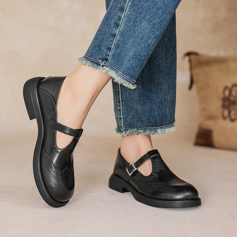 Elegant Mary Janes Made Of Leather
