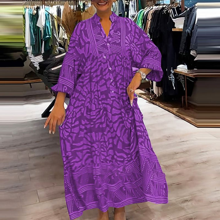 LILIANA | Maxi Dress Flowing with Sun Print and Summer Comfort – Ideal for Relaxing Days
