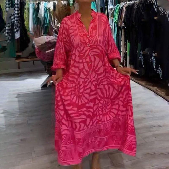 LILIANA | Maxi Dress Flowing with Sun Print and Summer Comfort – Ideal for Relaxing Days