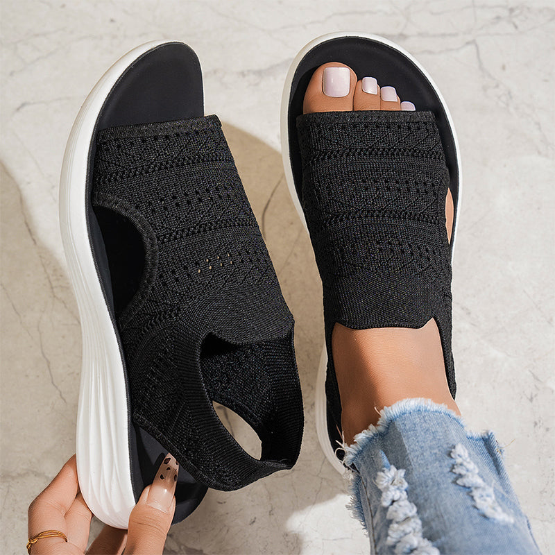 Anne™ | Platform sandals made of breathable material for women