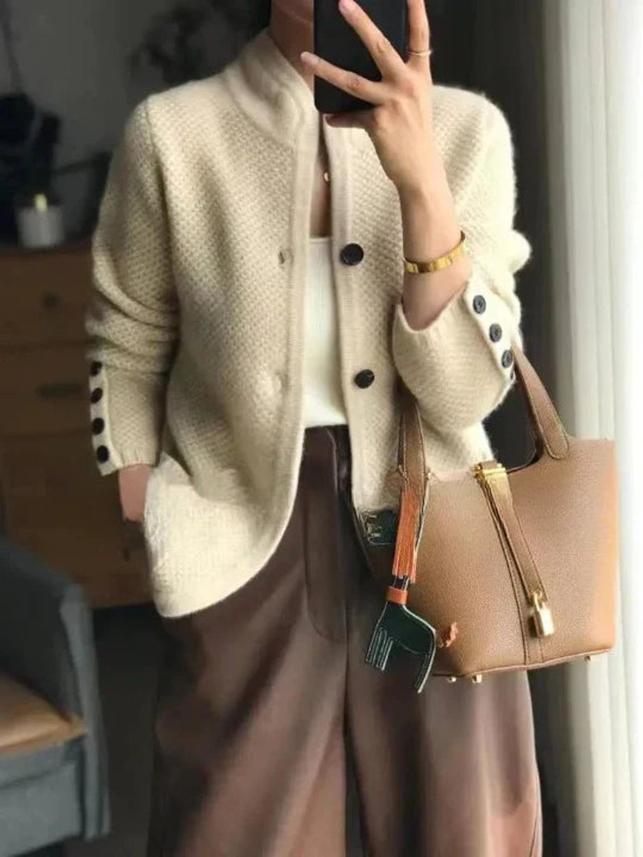 Penelope | Women's Wool Button-Front Knit Cardigan