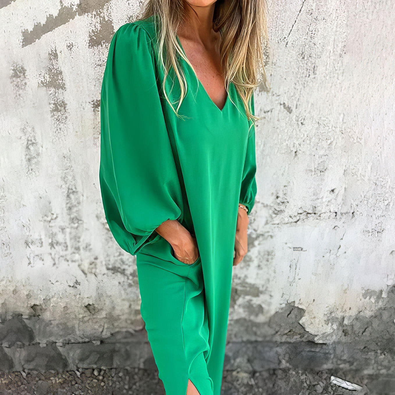 LIVIA | Long Bohemian Dress with Pockets and Styled Cut